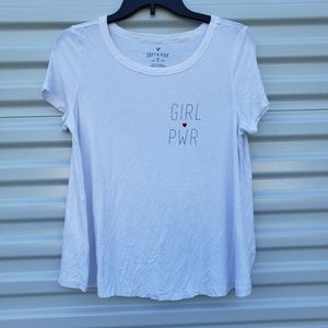 American Eagle white soft & sexy "GIRL PWR" T